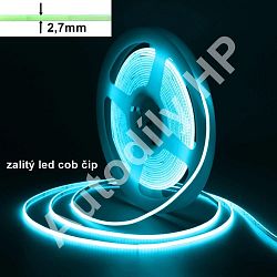 Led pásek 2,7mm zalitý, 12V, 1-5m tyrkys 12V